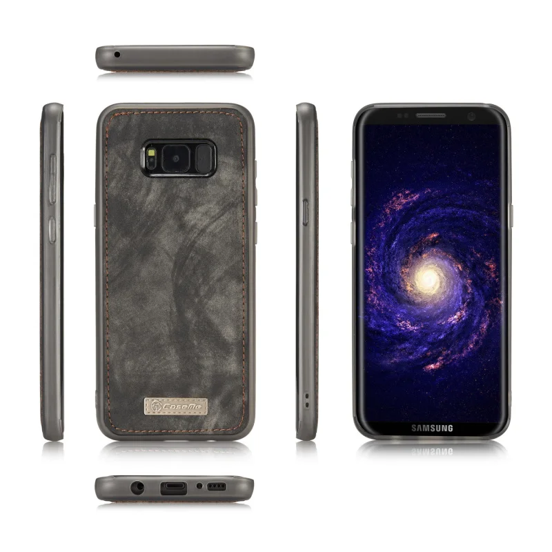 Чехол для samsung Galaxy S8/S8 Plus, магнитный винтажный кожаный+ Мягкий ТПУ силиконовый чехол для задней крышки, чехол для телефона s