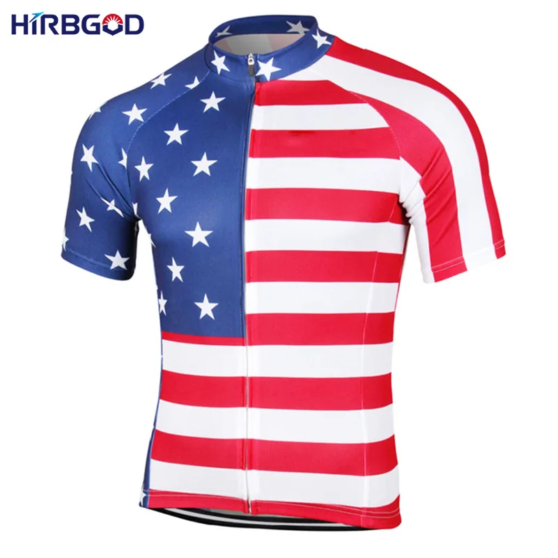 HIRBGOD National Flag Print Mens Cycling Jersey Short Sleeve-HK065