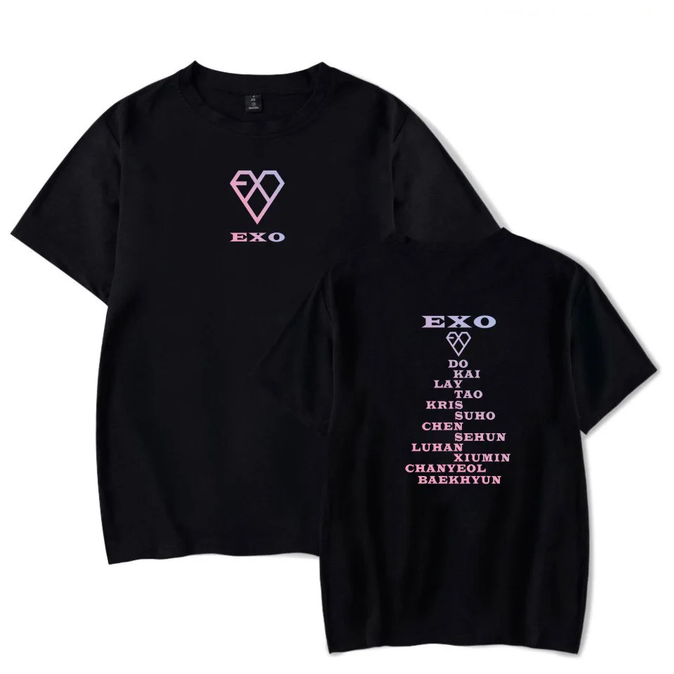 EXO Kpop korean loose casual Short Sleeve kawaii TShirt Women Cartoon T Shirt Tops Summer streetwear tee shirt female Clothes | Женская