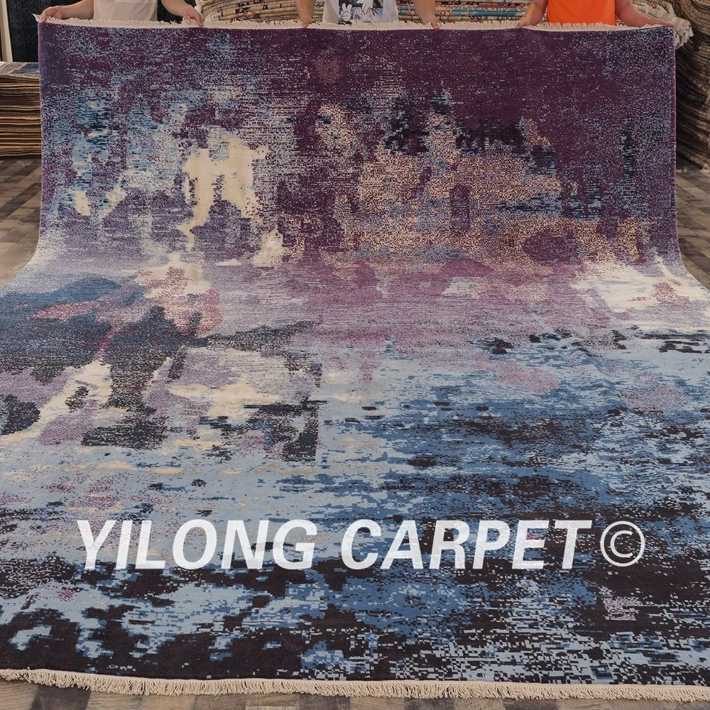 Koop YILONG 10'x13. 8' Chinese Gesneden Wollen Tapijten Uitstekende Verwerking Staat Wol Handgemaakte Tapijten (CQG52S10x13.8)