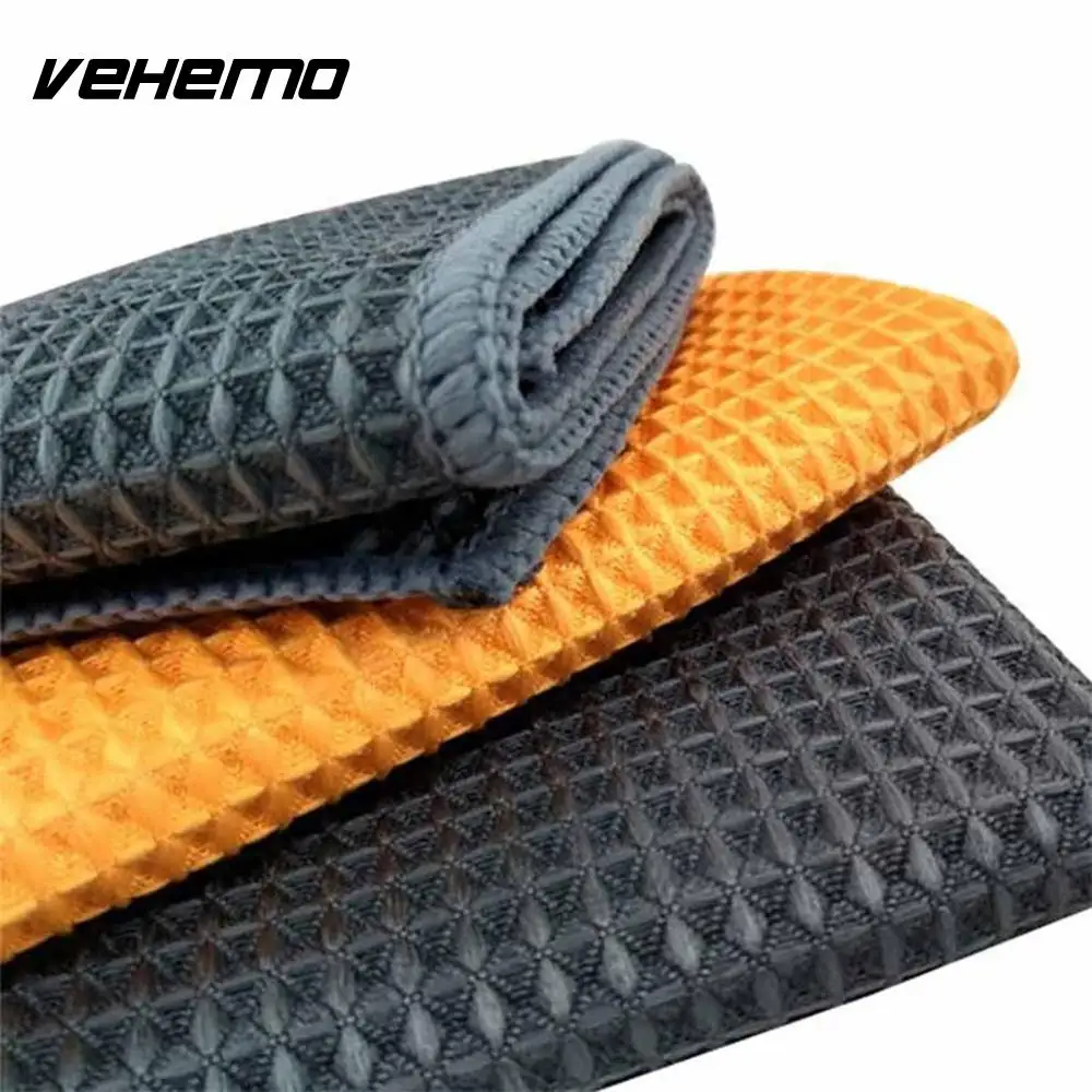 Vehemo 40x40 см полотенце из микрофибры мягкое моющее для автомобиля сотовые тканые