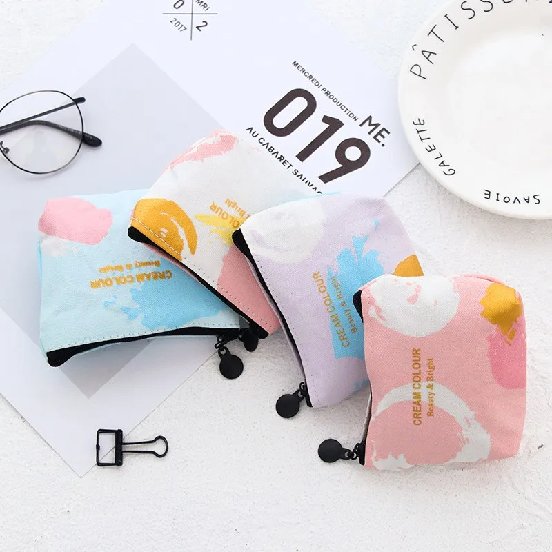 Розовый дневник новый свежий кремовый цвет милые холщовые сумки на молнии zero