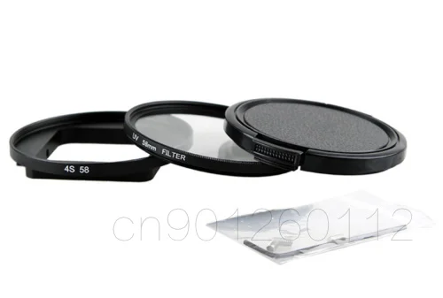 

3in1 58mm Round Circle protector Filter UV Lens Filter with lens Cap for GoPro HERO 5 HERO 4 Session For Go Pro 4s 5s Accessori