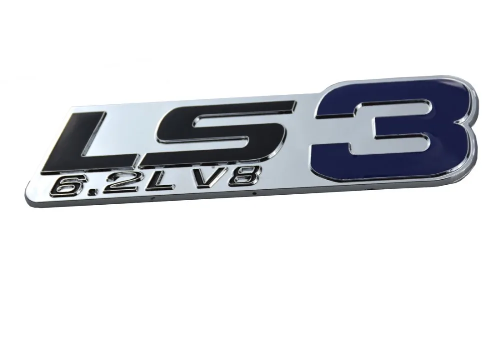 LS3 6.2L V8 Двигателя Эмблемы для Gmc Chevy Chevrolet Silverado пара Chrome|Наклейки на автомобиль| |