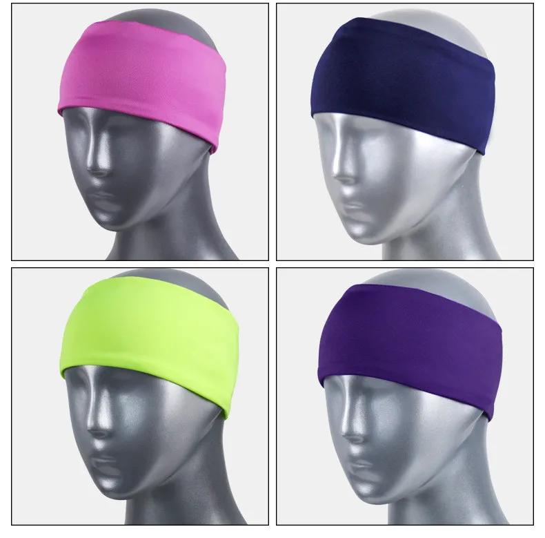 9 см Широкий Sweatband дышащие спортивные повязки для волос чистый цвет головная повязка высокой эластичности, для бега фитнес тренажерный зал Йога повязка для волос для мужчин и женщин