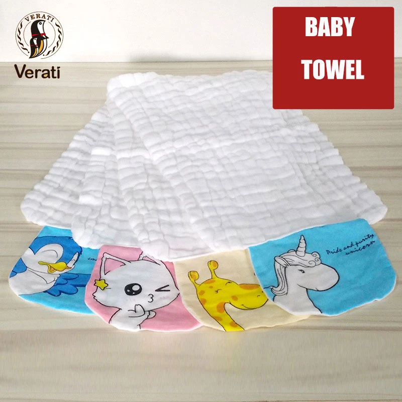 VERATI Детские тертые хлопковые марли пот Полотенца 100% хлопок Мягкий для
