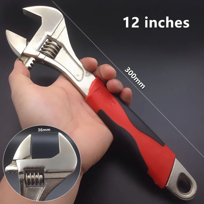 6"/8"/10"/12" adjustable wrench multi-functional spanner plastic handle wrenches auto mechanic repairing tools open end spanners