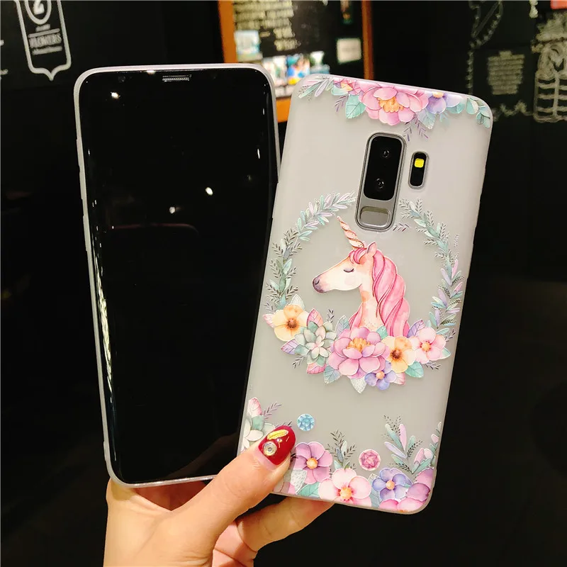 Cute Unicorn Matte Total package side very soft and ultrathin For Samsung S8 Plus S9 Note 9 Back cover Phone Case |