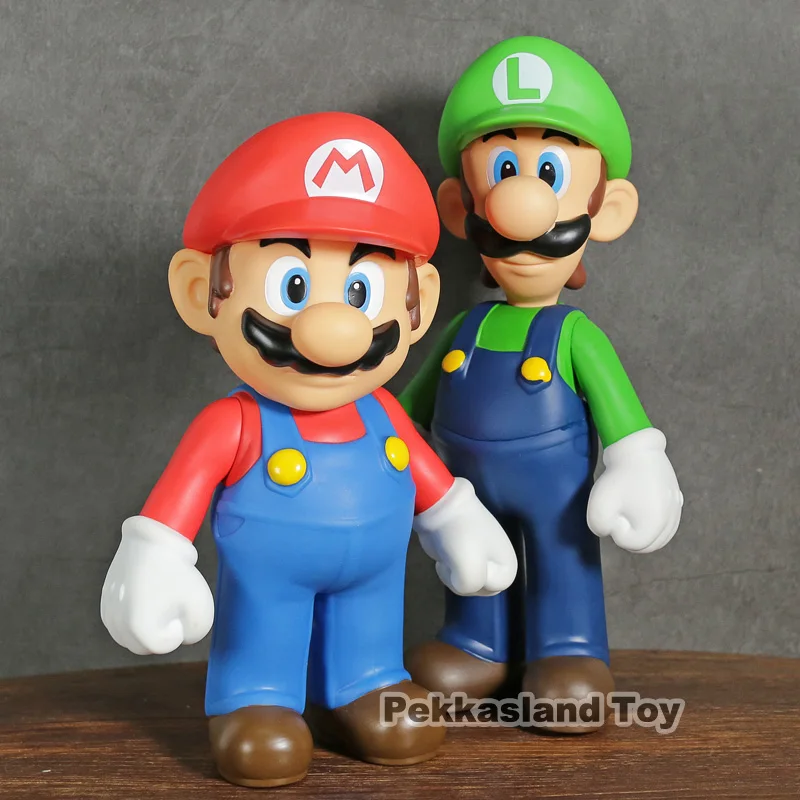 Super Mario Bros Луиджи, Марио, Йоши, ПВХ фигурки, подвижные детские игрушки 22-24 см