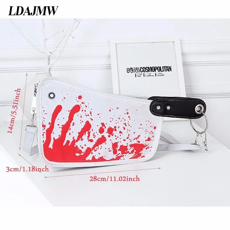 LDAJMW Creative Print Pocket Money Storage Bag Personality Ladies Portable Drop Blood Knife Handbag Travel Organizer For Women