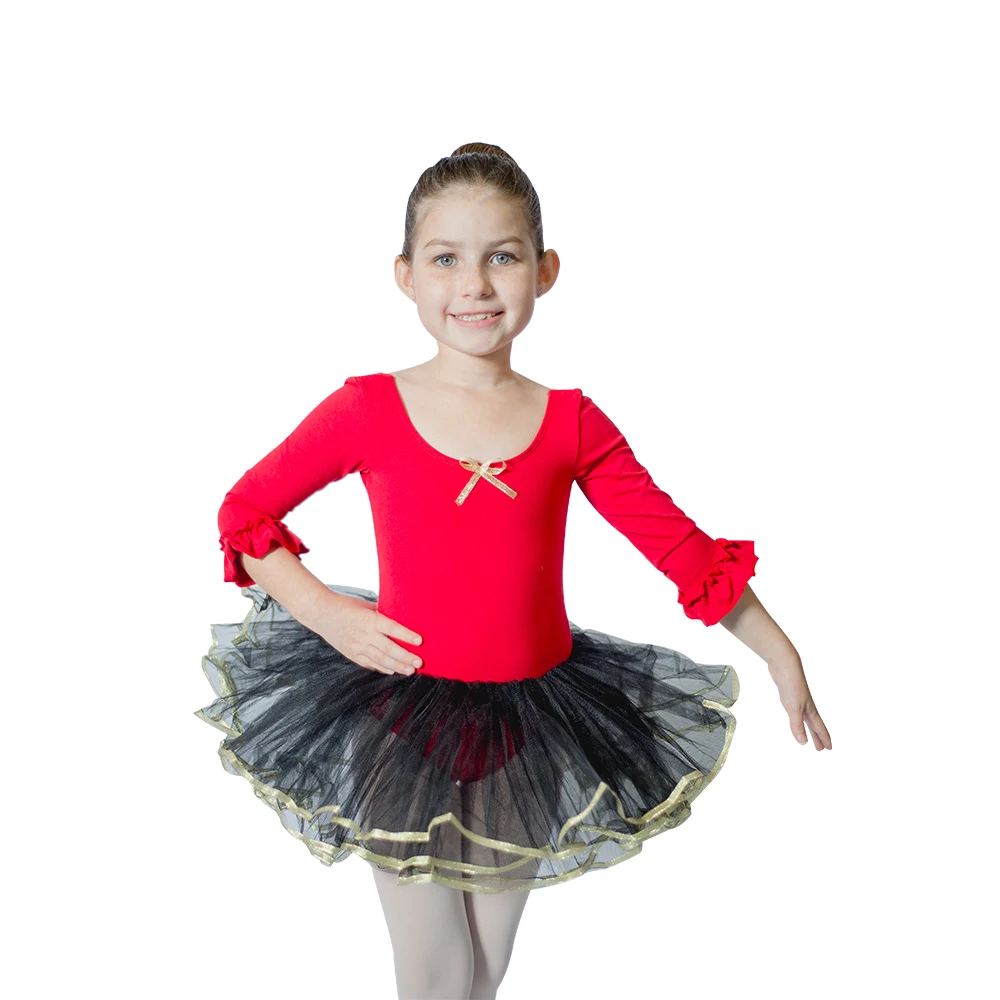 

Retail Red,Yellow and More Colors Cotton/Lycra 3/4 Sleeve Ballet Leotard Tutu for Performance