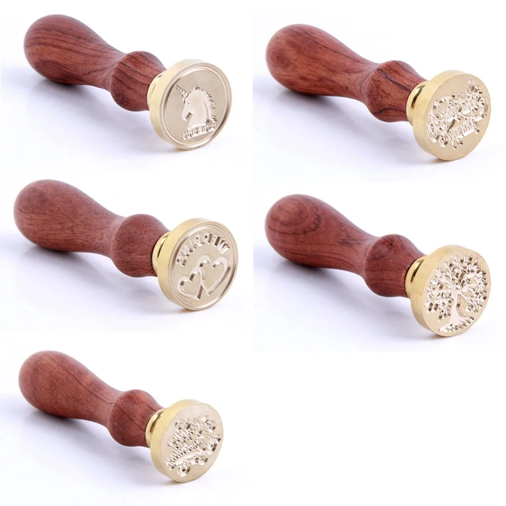 Деревянная ручка классический восковой штамп рождественские буквы единорог