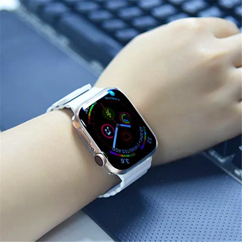 Магнитный натуральная кожа петля ремешок для apple watch, 38, 42 мм, версия& для apple watch 4 44/40 мм браслет для наручных часов iwatch серии 3/2/1
