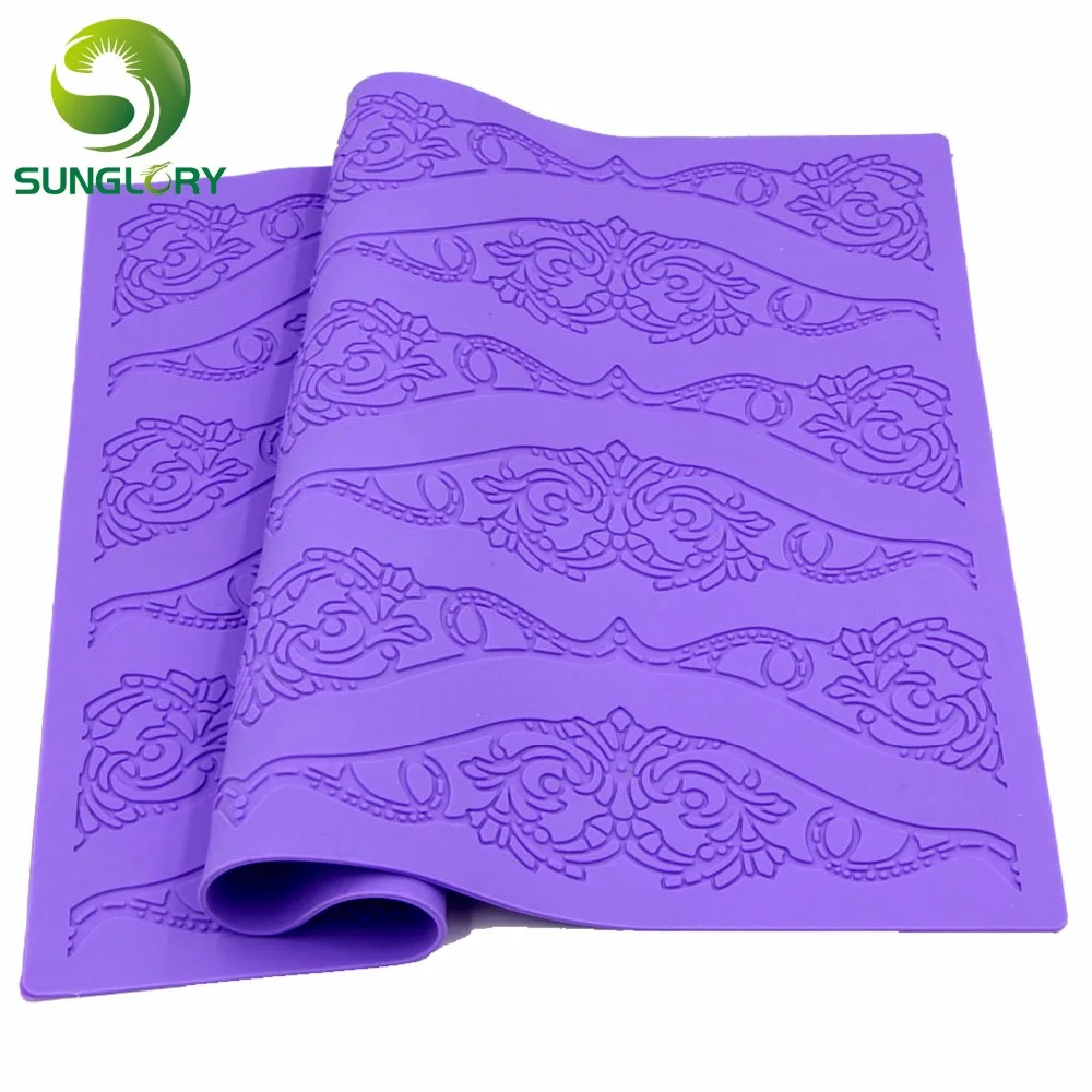 Силиконовый кружевной коврик кухонный цветочный узор сахарная кружевная форма