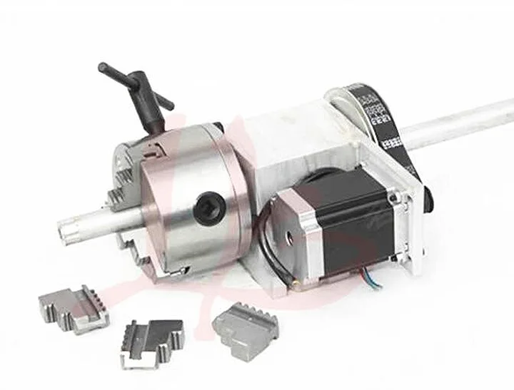 Полый вал 3 челюсти 100 мм патрон CNC 4-я ось разделительная головка с nema23 шаговый