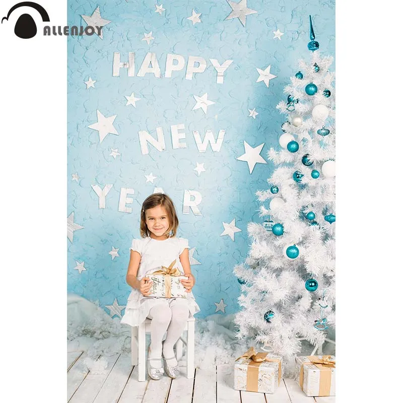 Allenjoy Рождественская елка фон для фотосъемки с голубыми звездами новый год детей