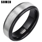 Somen 8 мм ширина вольфрамовое матовое черное серебряное кольцо новинка мужское модное дизайнерское свадебное кольцо Coussin Alliance Mariage