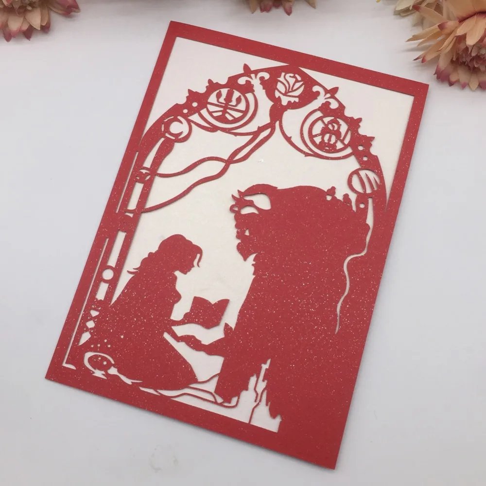 25 шт./лот открытка с героями мультфильмов Красавица и Чудовище на день рождения