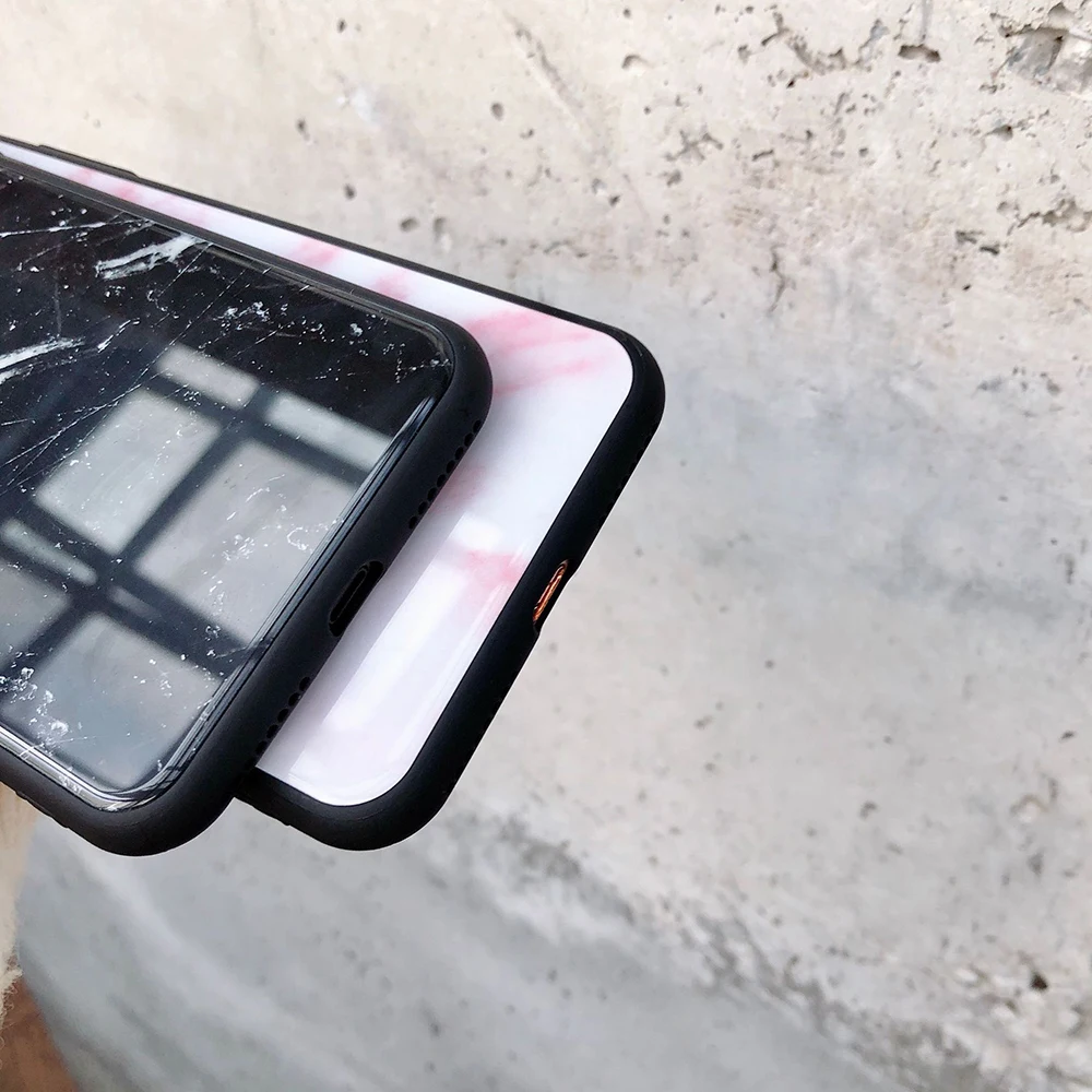 Eqvvol Marble Tempered Glass Phone Case For Apple iPhone X 8 7 6 6s Plus All inclusive soft Edge Cover 10 Coque | Мобильные телефоны