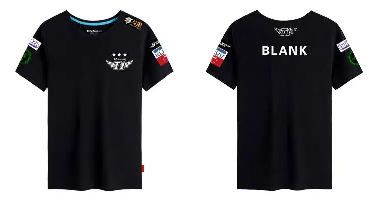 Пустая футболка faker bang SKT T1, футболка LCK Team Jersey SKTT1, Мужская футболка Faker Peanut Bang Wolf SKT1, игровая футболка - Цвет: BLANK