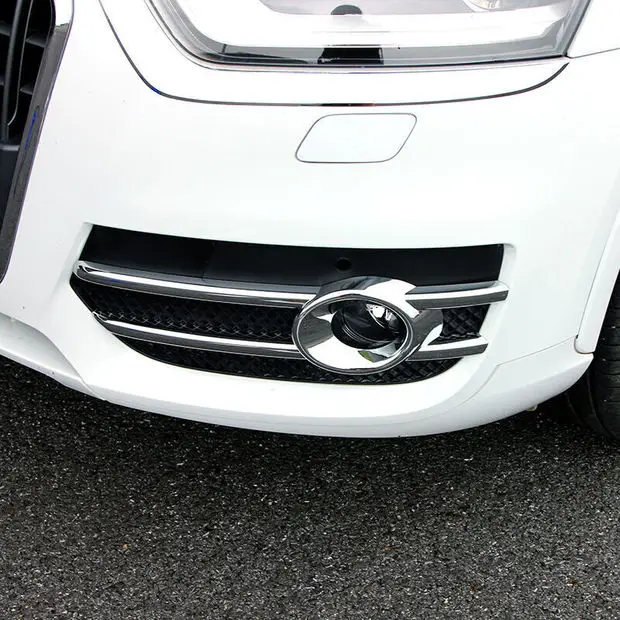 Head Hoods Front Fog Light Lamp Detector Frame Stick Style ABS Chrome Cover Trim 2pcs For Audi Q3 2013 2014 2015 | Автомобили и