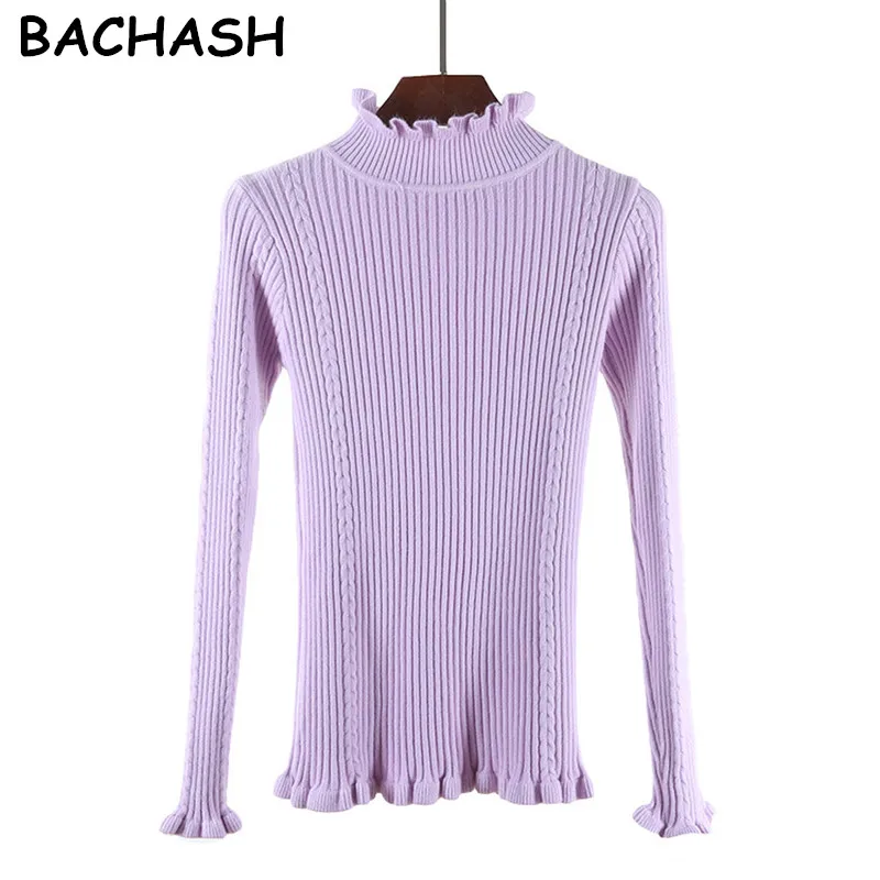 Свитер женский с воротником-хомутом однотонный 12 цветов на осень/зиму | Женская