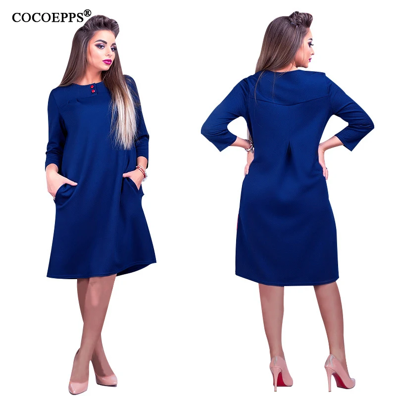 Женское офисное платье с карманами средней длины|summer office dress|office dressdress with pockets |