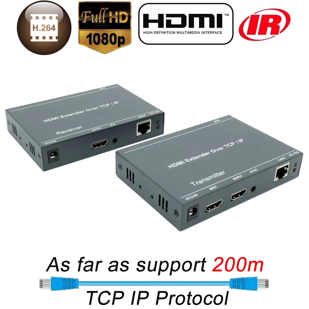 2020 Navceker 660ft IP HDMI удлинитель с ИК RJ45 портами петля 1080P передатчик приемник по Cat5e/6|hdmi