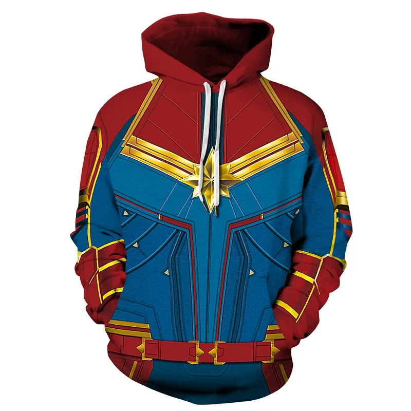 Father or Mother Капитан Марвел, Карол Дэнверс, MS костюмы Marvel, толстовки с капюшоном для мальчиков, свитшоты для всей семьи, повседневная одежда для мамы и сына - Цвет: Father or Mother