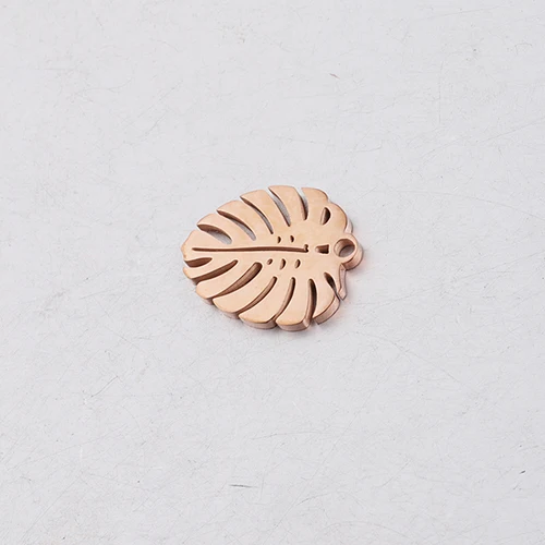 rose gold color Fnixtar нержавеющая сталь Зеркальная полировка золото/розовое золото цвет дерево Очаровательная подвеска в форме листа DIY ручной работы 13x17 мм 20 шт./лот - Окраска металла: rose gold color