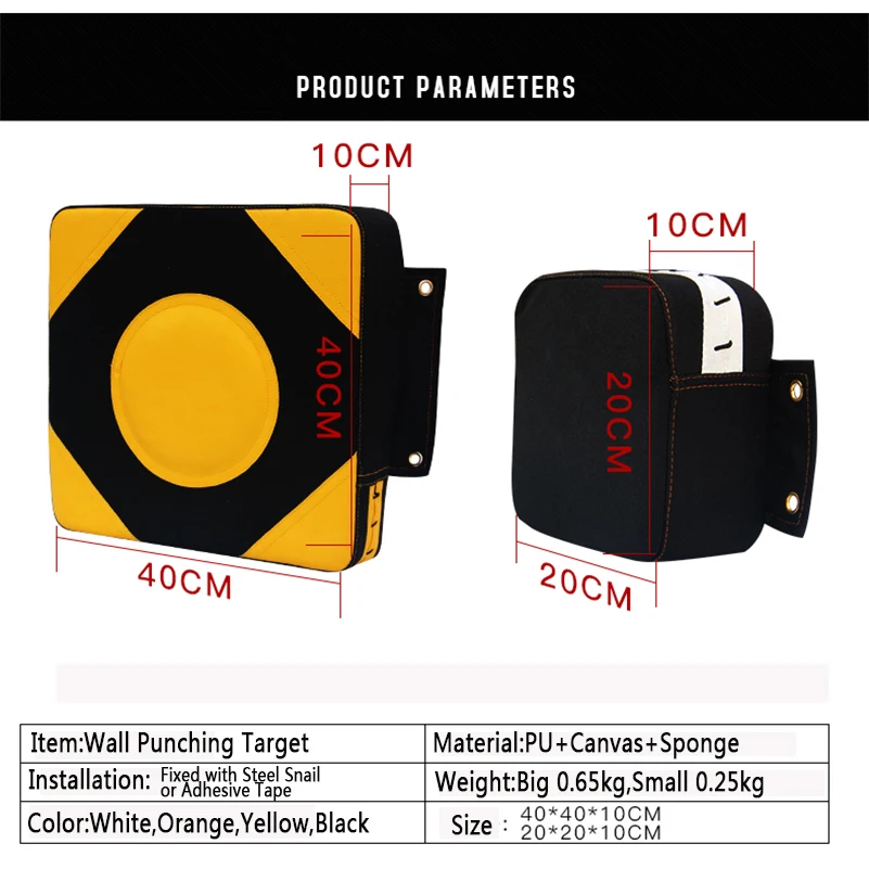 40*40*10cm High Quality Boxing Target Durable PU Punching Pads MMA Kick Muay Thai Square Wall TKD Martial Arts Punch Pad | Спорт и