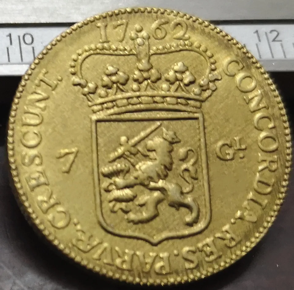 1762 г. Голландская республика (Гельдерланд) 7 гульденовая Золотая копия редкая