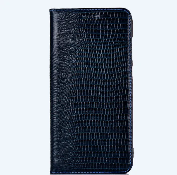 Dark Blue Ящерица узор натуральная кожа магнитный держатель телефона сумка для huawei Honor 9X Pro/huawei Honor 9X флип чехол футляр с отделением для карт - Цвет: Dark Blue