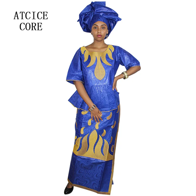 ONLY FOR BLUE MAN AND WOMEN NEW FASHION DESIGN 100% COTTON AFRICAN BAZIN RICHE EMBROIDERY CLOTHING | Тематическая одежда и