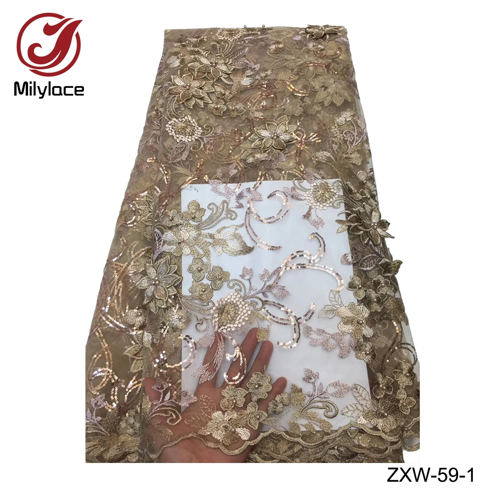 Фото Milylace new coming nigerian lace fabric with sequins design embroidery beads african for dress ZXW-59 Дом и сад Milylace new coming nigerian lace fabric with sequins design embroidery beads african for dress ZXW-59 Дом и сад