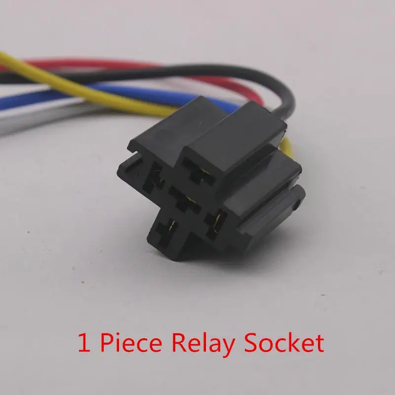 40V 12V 5PIN водозащищенное автомобильное реле+ жгут комплексной экологичной пластиковой релейной розетки - Цвет: Relay Socket