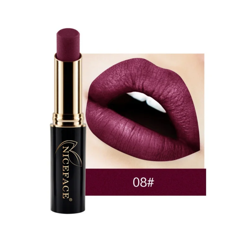 Lips Makeup Waterproof Matte Metallic Lipstick Sexy Long Lasting Smooth Velvet Lip Stick Make Up Batom Beauty Cosmetic |
