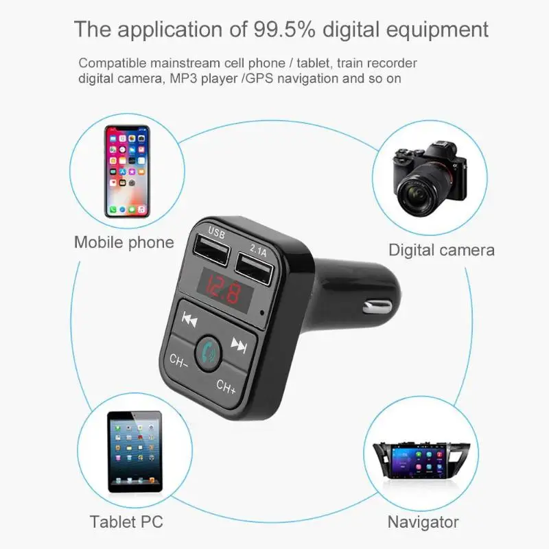 Высокое качество Универсальный Беспроводной автомобильный Bluetooth Hands-free Комплект fm-передатчик MP3 плеер Автомобильная электроника радио