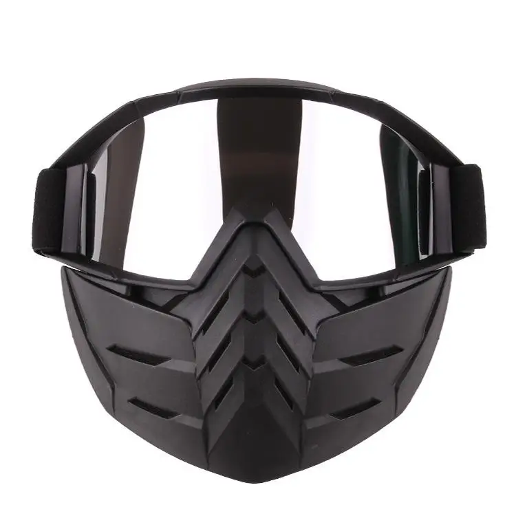 LumiParty Motocross Goggles Glasses Face Dust Mask with Detachable Motorcycle Mouth Filter goggles mask full frame r30