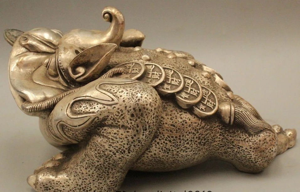 SCY китайский Тибетский серебристый рисунок денег богатое богатство Золотая жаба