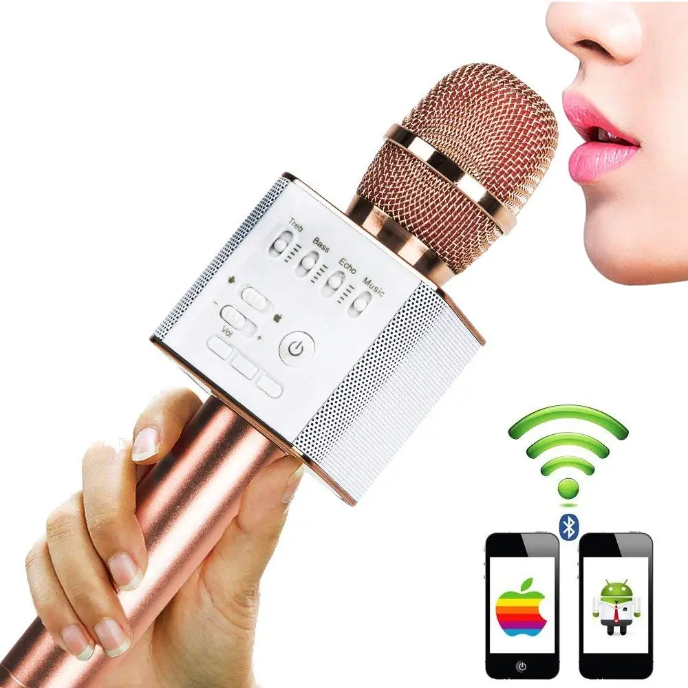 Караоке микрофоны Q9 беспроводной Bluetooth 4 в 1 портативный домашний KTV плеер