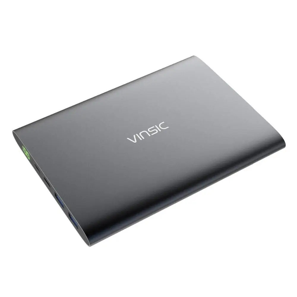 Vinsic 20000 мАч Внешний аккумулятор Dual USB Type C 5 в 3A светодиодный дисплей Внешнее