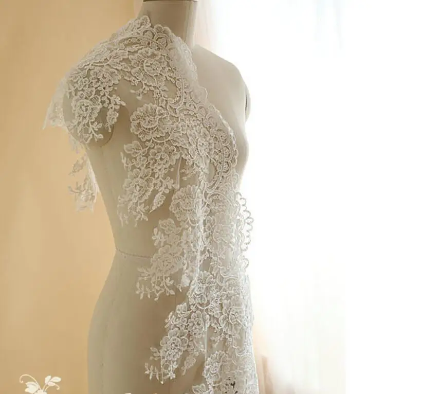 Ivory Alencon Lace Trim Rose Floral Embroidered Wedding Retro Bridal 11 Inches Wide | Дом и сад