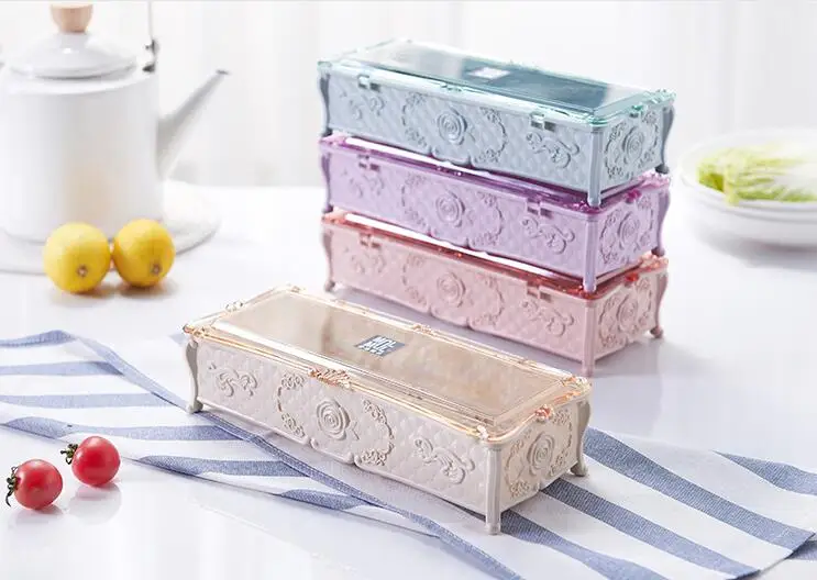 1PC Creative Rose Carved Kitchen Chopstick Storage Box Drainage Tableware Container Plastic Dust-proof Organizer OK 0829 | Дом и сад