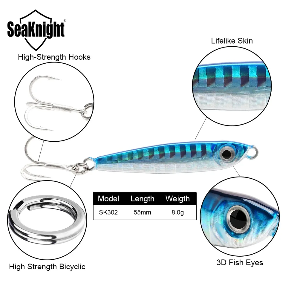 SeaKnight SK302 Металическая дергающаяся Рыбная приманка 1 шт. 21 гр 28 30 опускается на дно