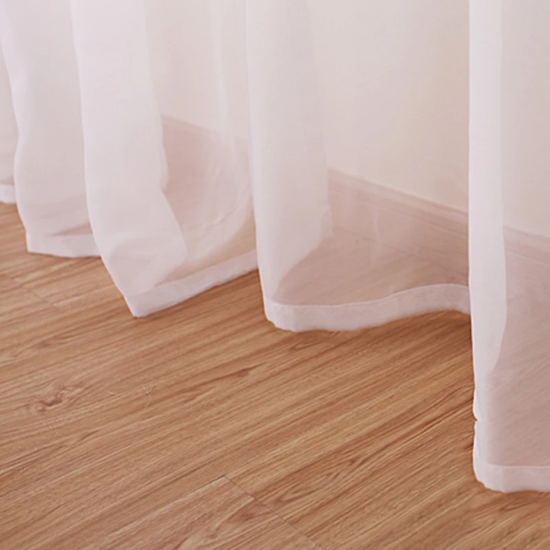 

Tulle Curtains Modern Home Window Decoration White Sheer Voile Curtains for Living Room Bedroom Single Panel Drapes