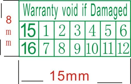 

1000pcs/lot green Warranty sealing label sticker void if damaged, 15mm*8mm, Item number 1008