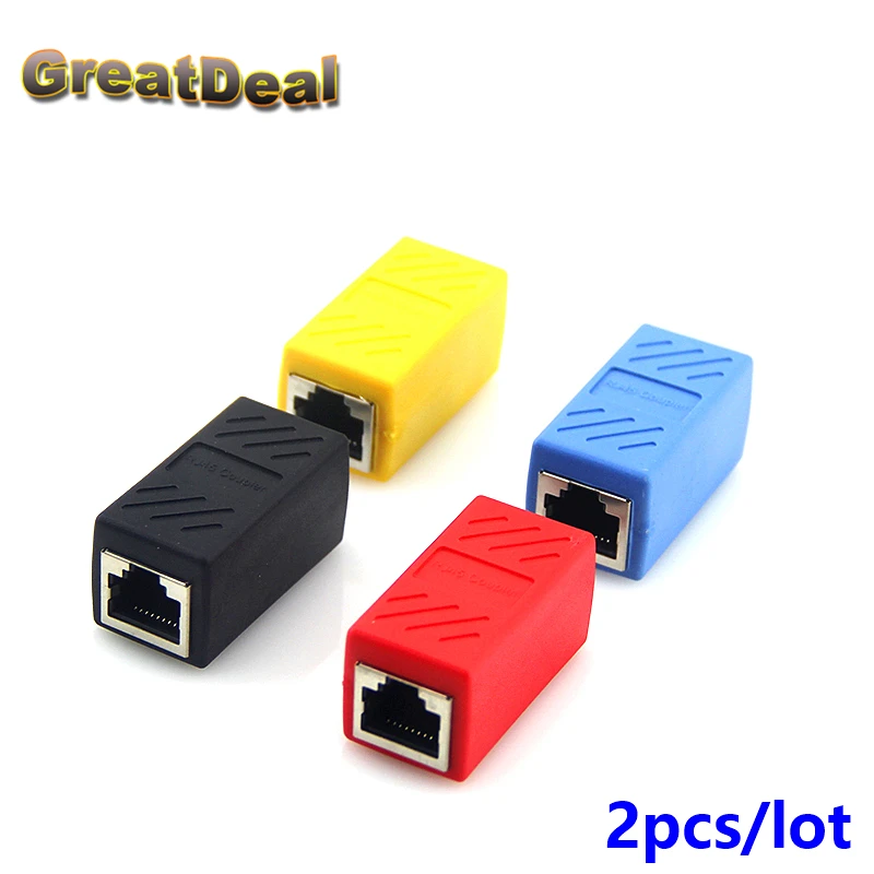 2 шт. цветной разъем RJ45 Мама мама сетевой Ethernet LAN адаптер расширитель муфты