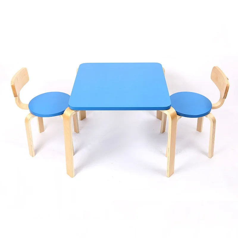 Children's study table and chair stool solid wood chair kindergarten baby study table and chair color fashion creative stool