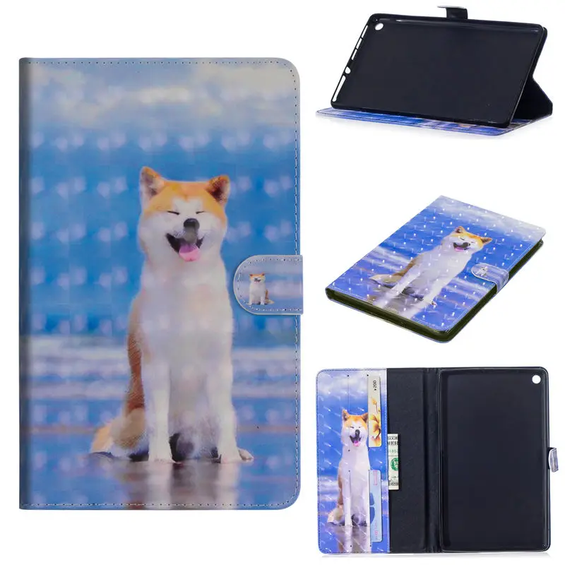 Чехол для huawei MediaPad T3 8,", KOB-L09, чехол для KOB-W09, чехол для планшета, 3D рисунок с животными из мультфильма, откидная подставка, Чехол+ пленка+ ручка